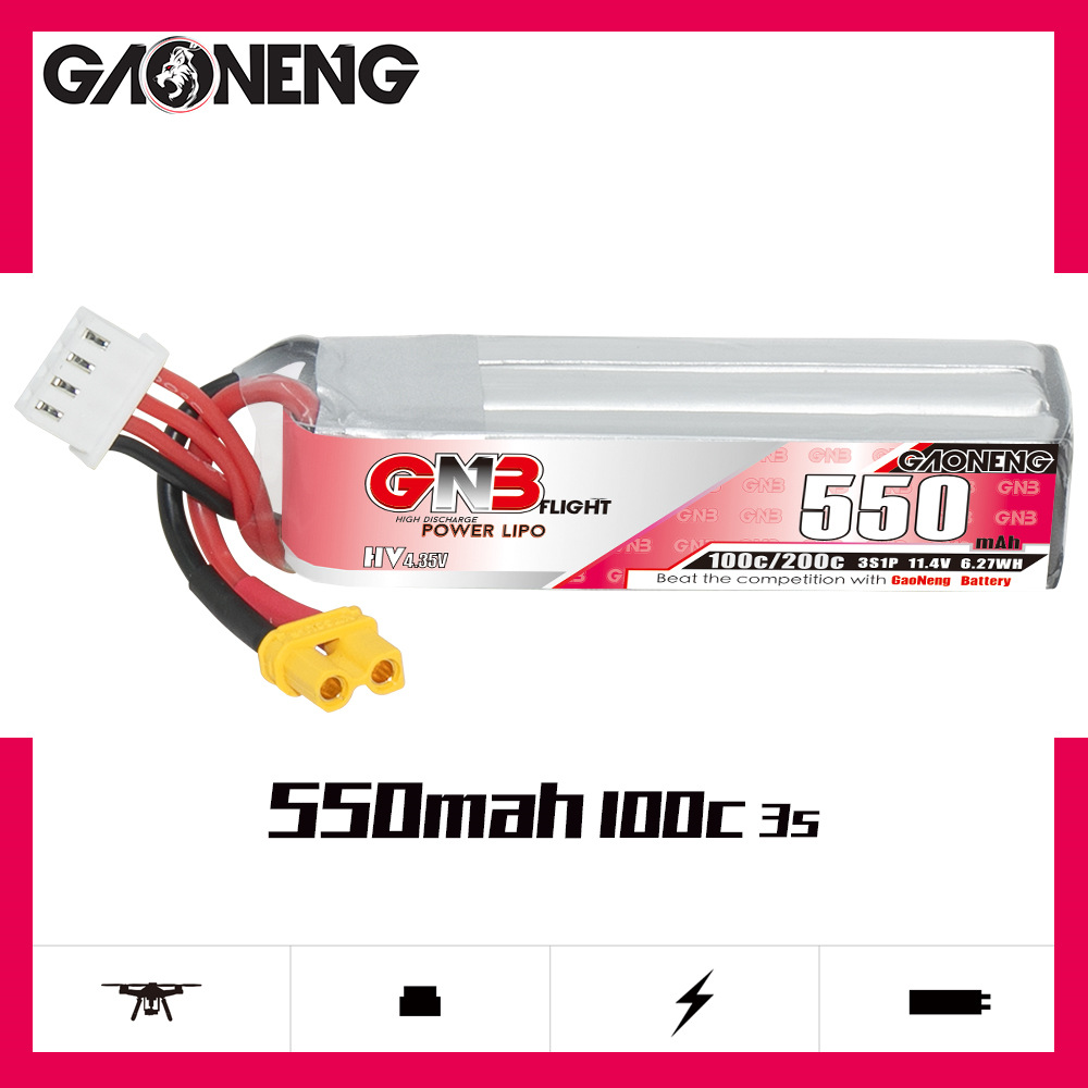 GNB HV 11.4V 550mAh 100C/200C  - огляд і ціна Drone Battery Plate