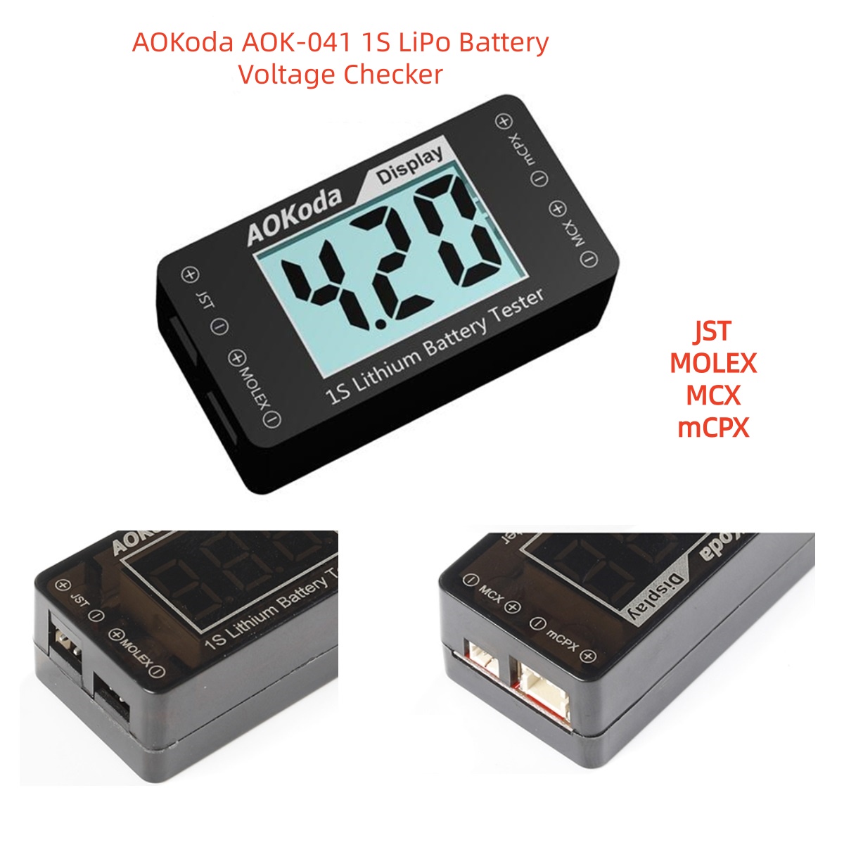 AOKoda AOK-041 1S LiPo Battery - огляд і ціна Drone Battery Voltage Checker