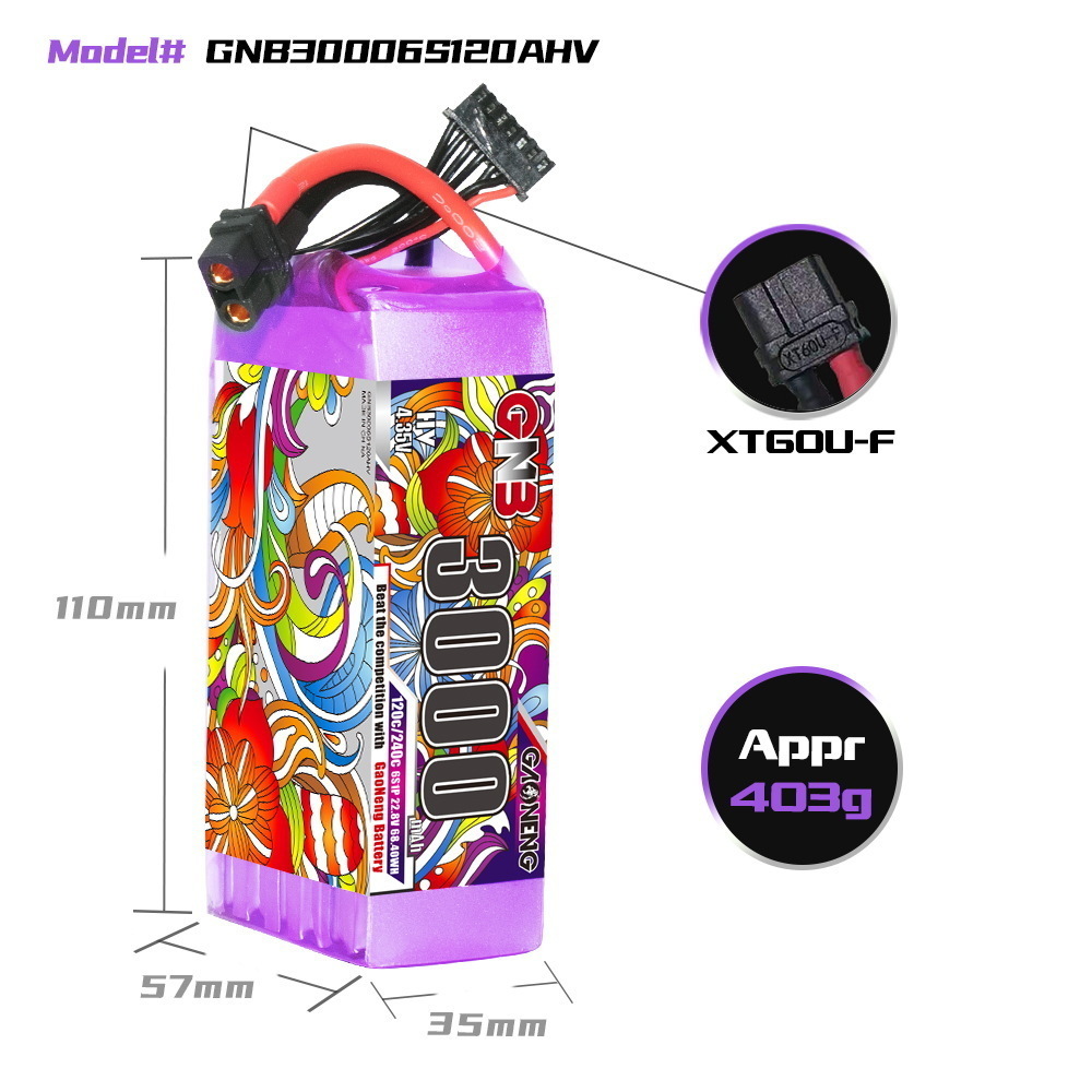 GNB Lipo Battery 6S 22.8V 3000 - огляд і ціна Drone Battery Connector